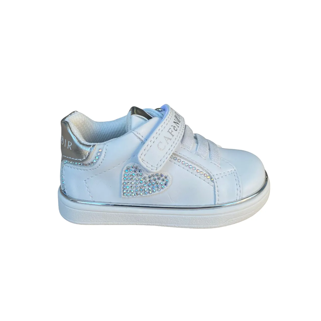 Cafè Noir scarpa da bambina con laccio elastico e velcro C-2540w bianco