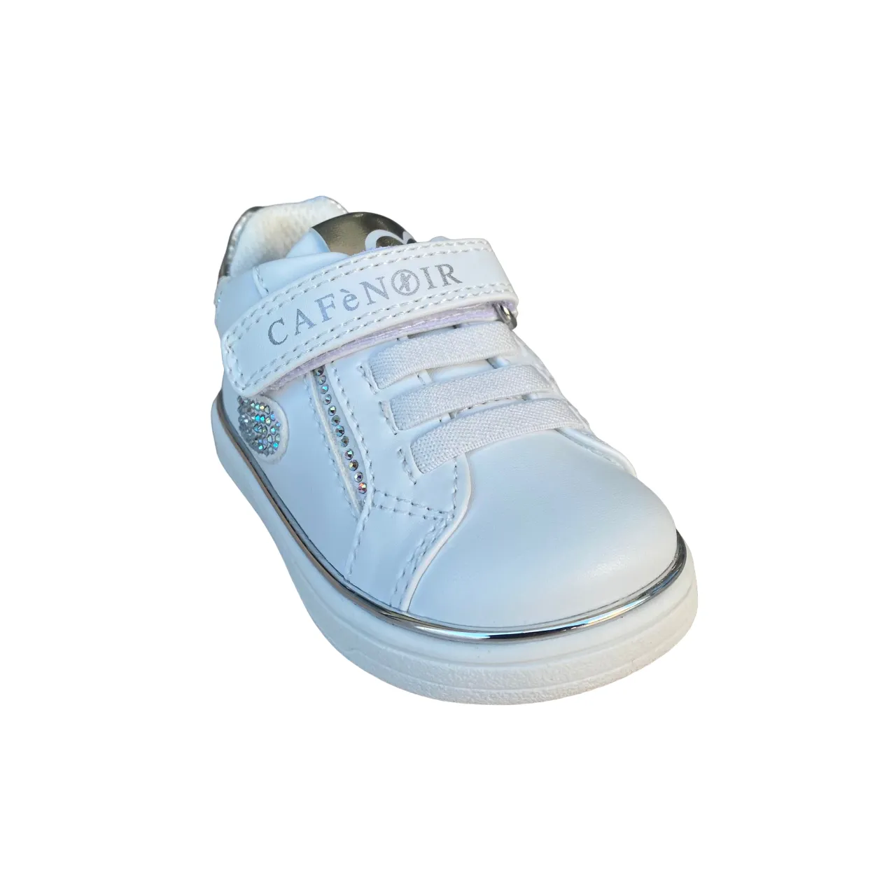 Cafè Noir scarpa da bambina con laccio elastico e velcro C-2540w bianco