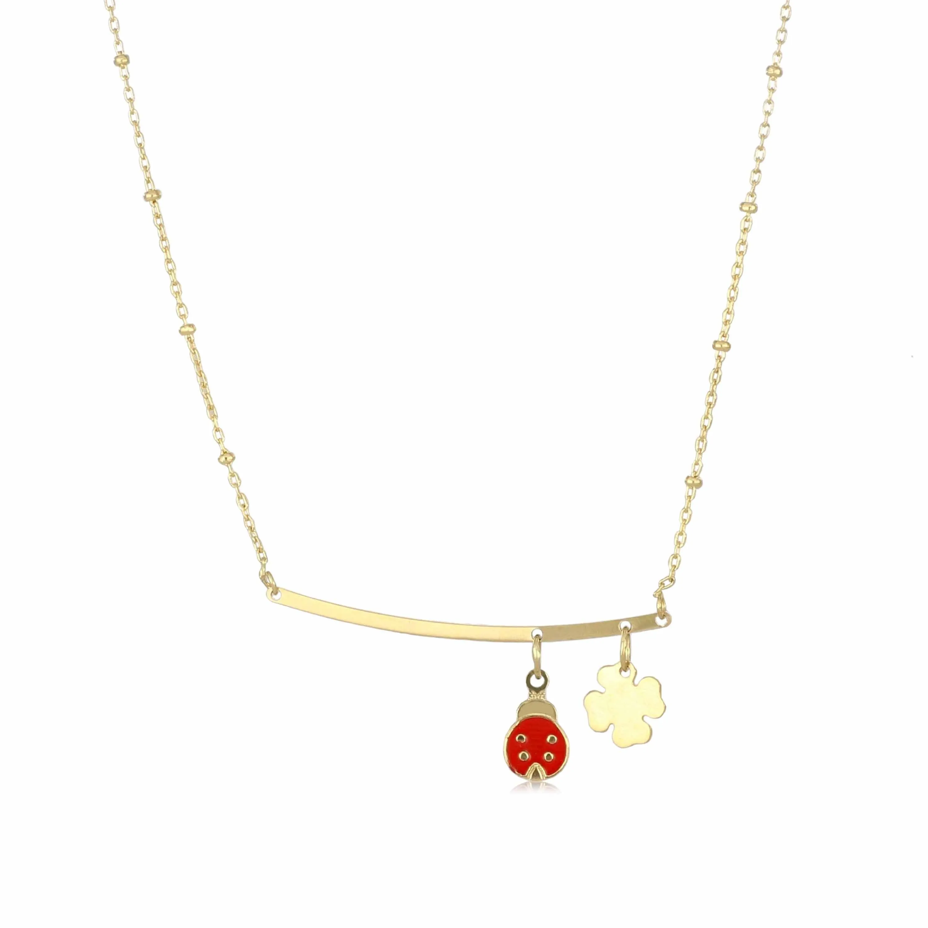 Collana oro giallo girocollo con coccinella