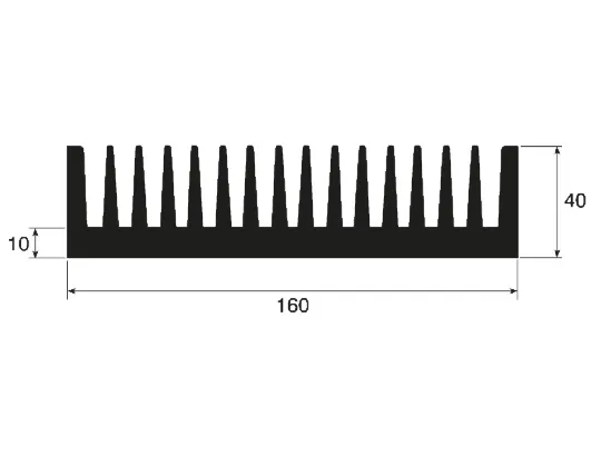 Dissipatore RS PRO 150 x 160 x 40mm, 0.65K/W