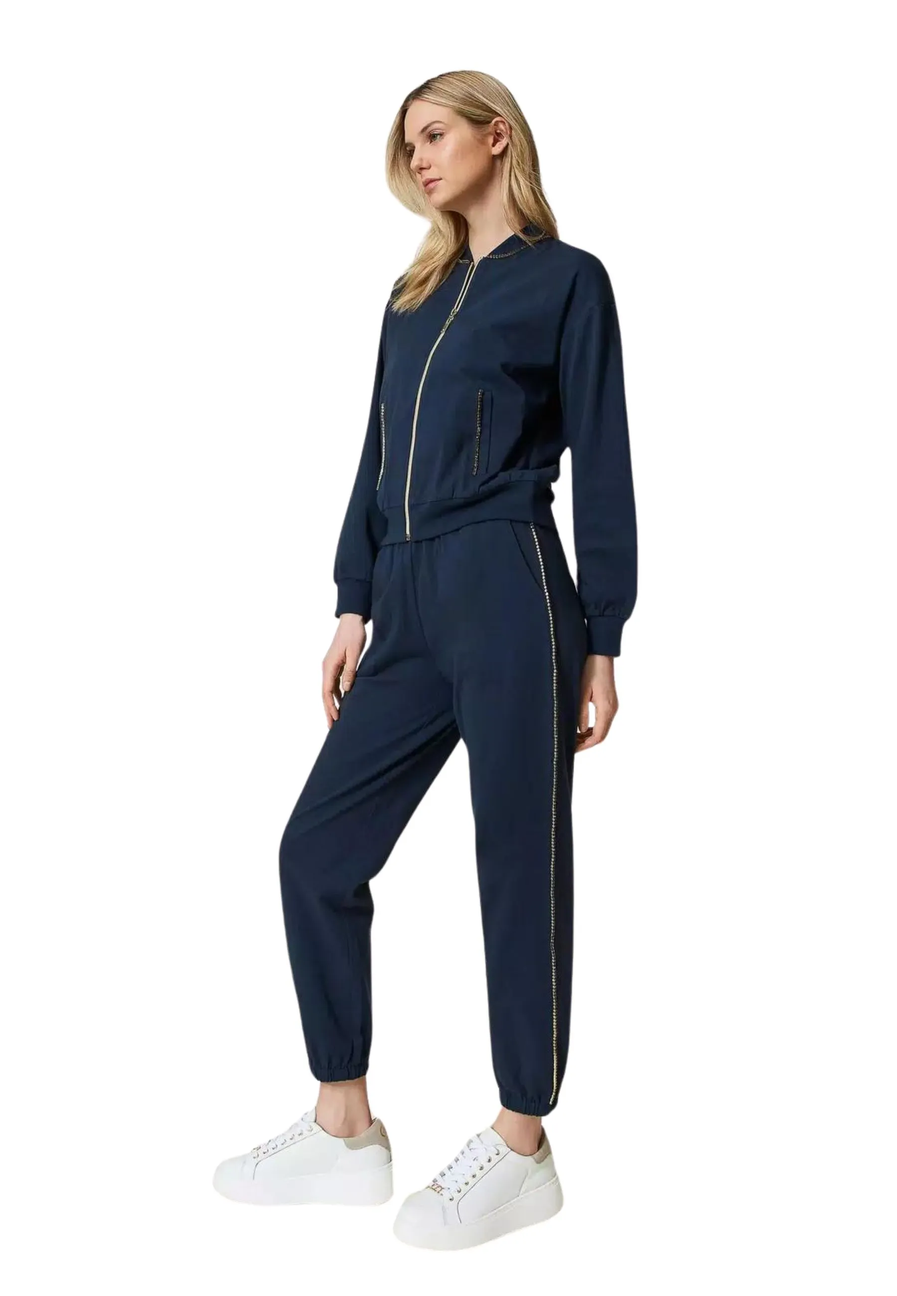 Felpa e joggers con strass
