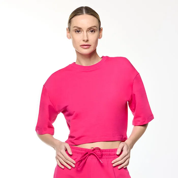 Felpa fucsia in cotone