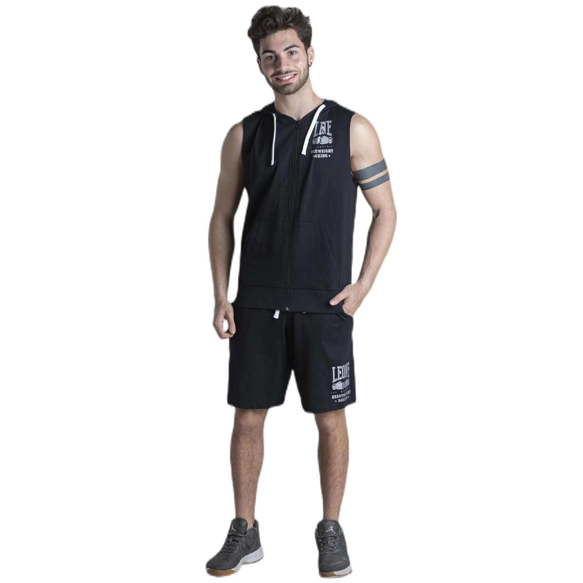 Felpa smanicata con cappuccio e zip Gym Gear