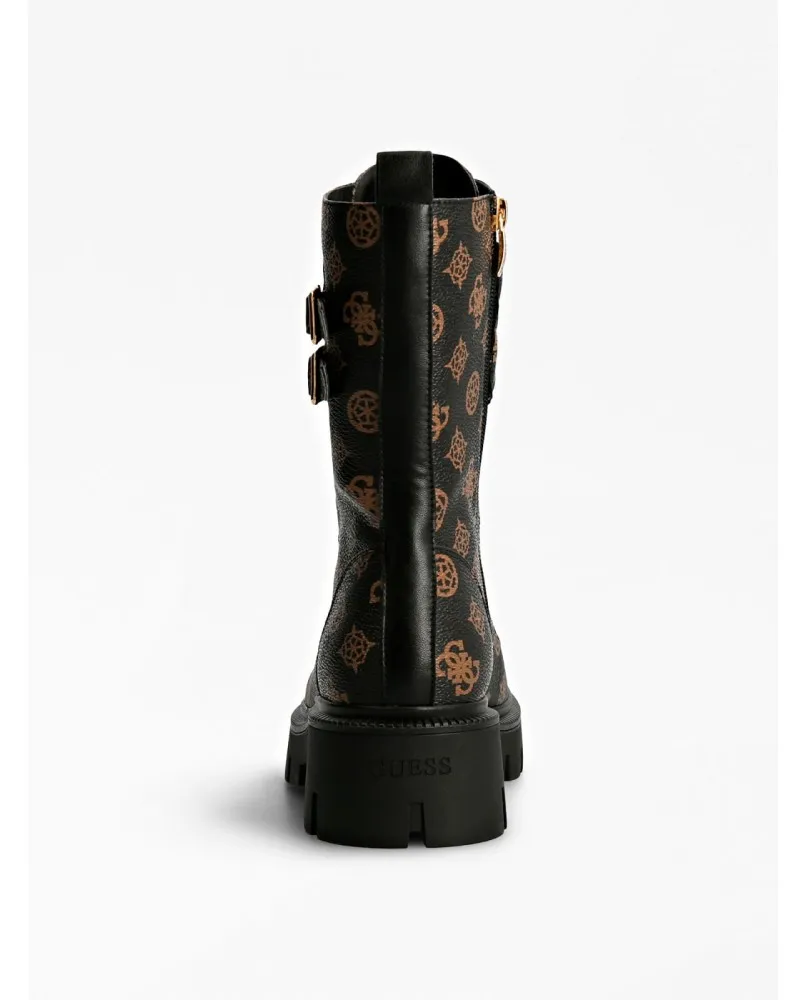 GUESS FL7SERFAL10 stivaletti biker anfibi pelle logato