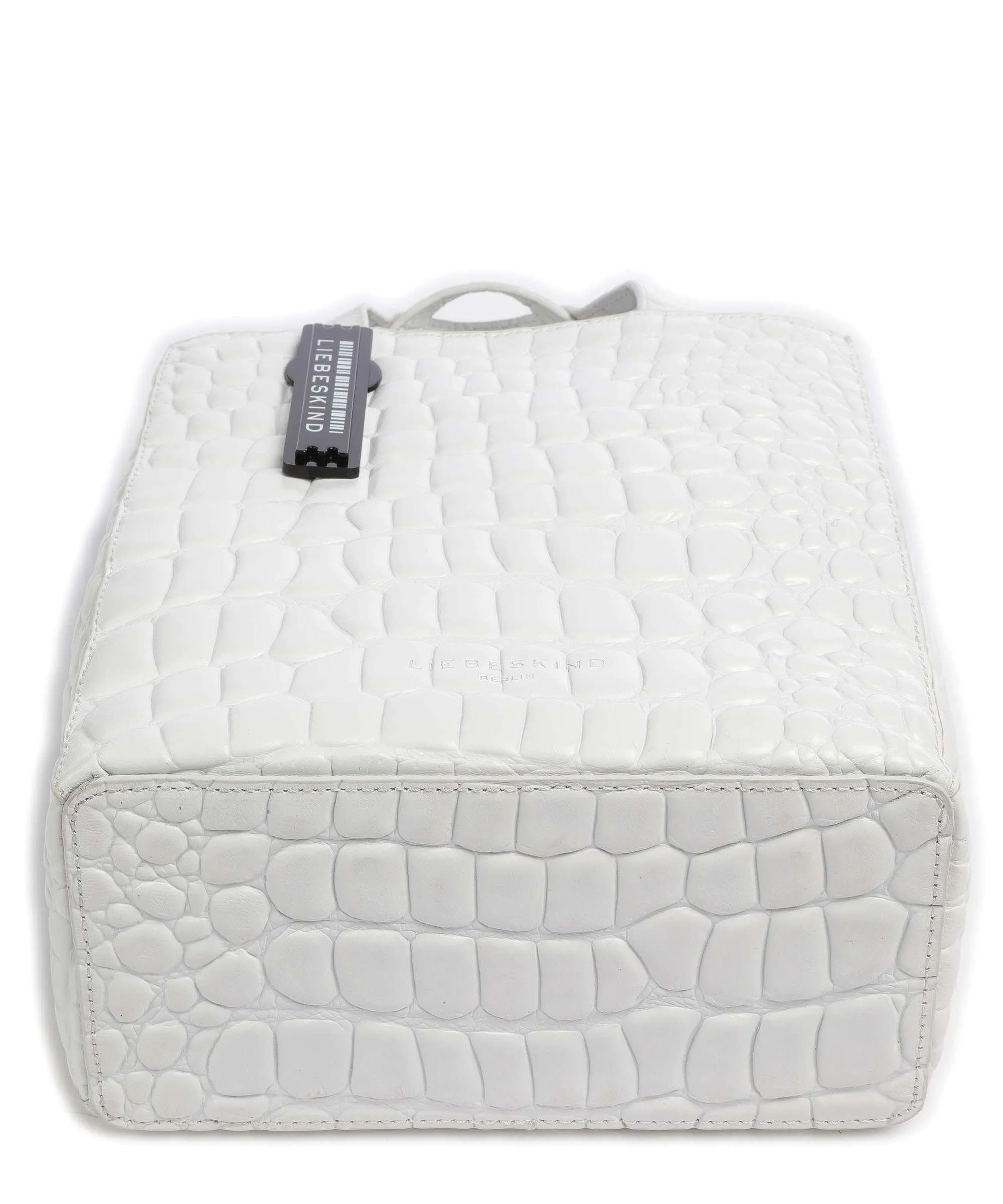  Liebeskind Paper Bag Waxy Croco S Borsa a mano pelle in rilievo bianco  