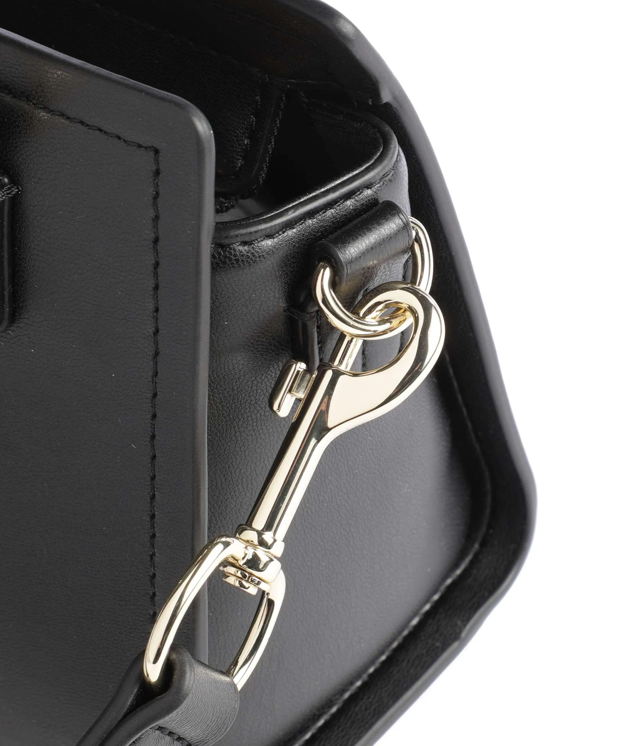  Love Moschino Strass Heart Chain Borsa a mano pelle sintetica nero  