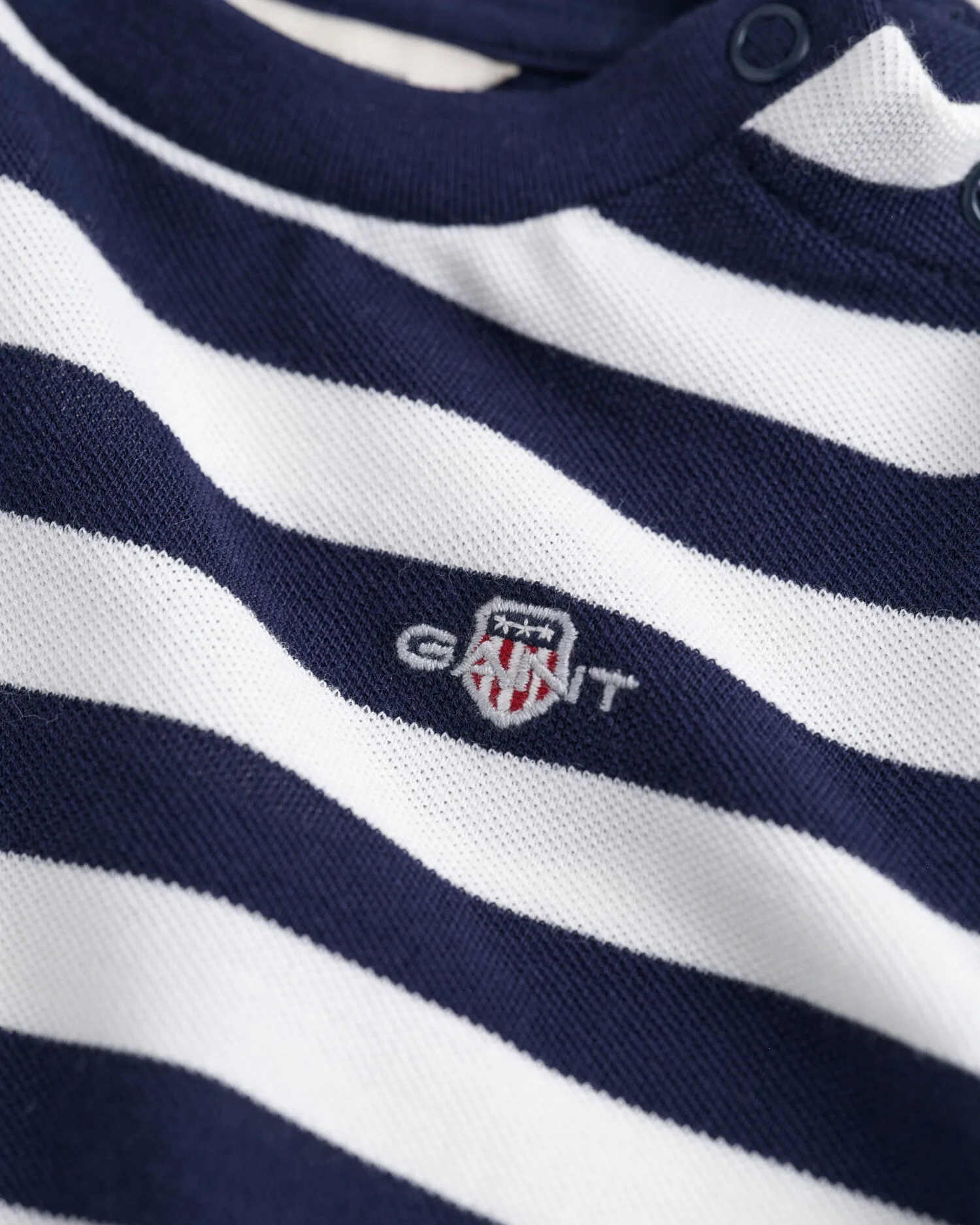 Maglia a righe in piqué a maniche lunghe Shield Baby    