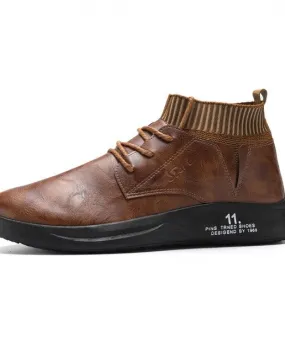 Mocassini da uomo in vera pelle Stivaletti con plateau alto Sneakers casual Aumento del cuscino Comfort Walking Indestructibl