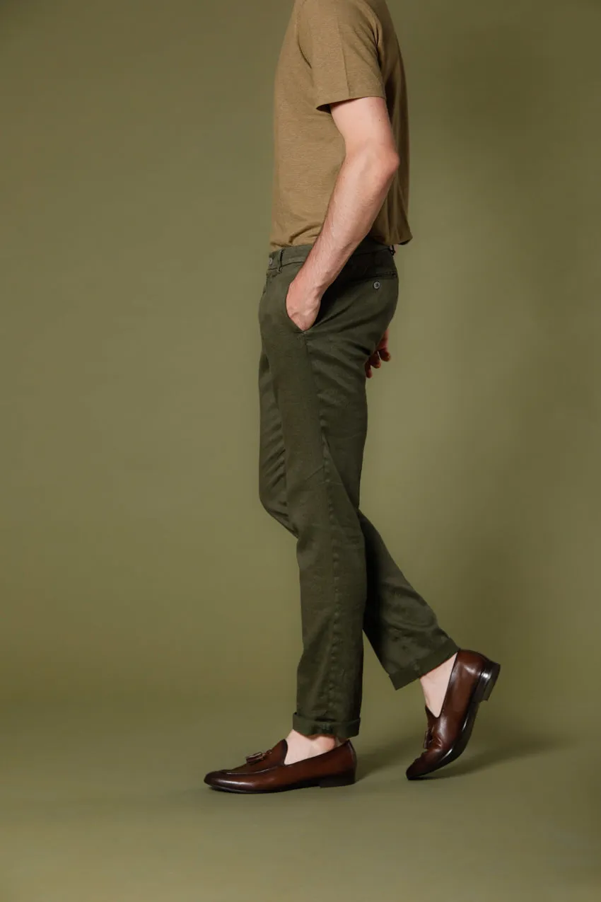 New York pantalon chino homme en lin et coton régulière