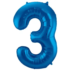Palloncino numero 3 blu 86 cm