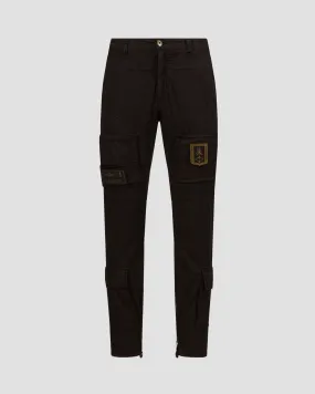 Pantaloni cargo neri da uomo Aeronautica Militare 241pa1387ct1493-34300