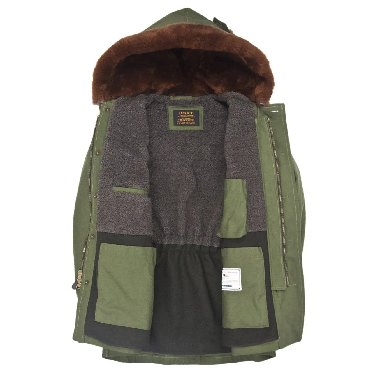 Parka invernale Cockpit usa b-11 oliva prodotto negli usa
