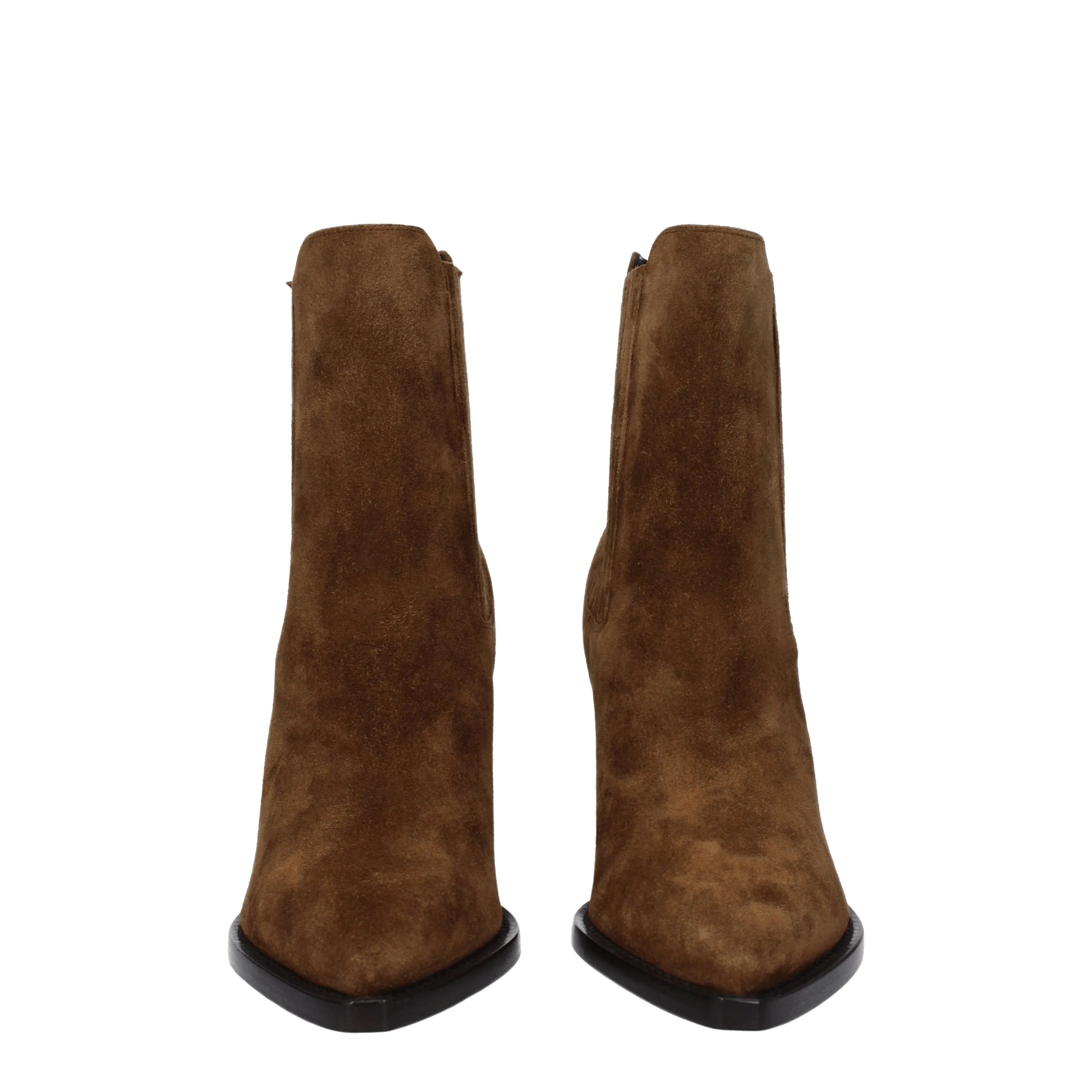 Saint Laurent Stivaletti Donna Camoscio Marrone/Terra