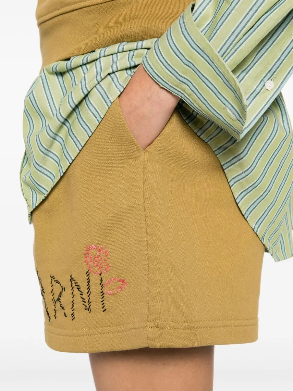 Shorts con logo in giallo Marni - donna
