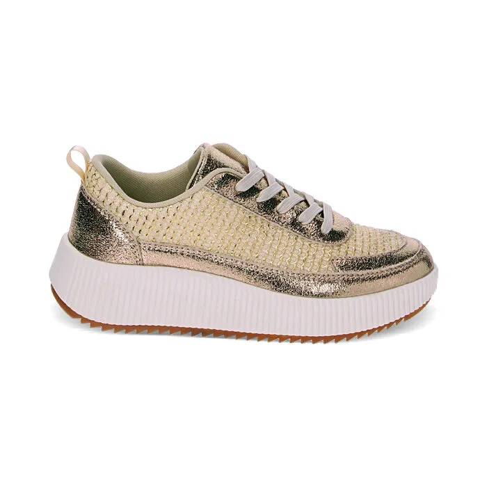 Sneakers in laminato oro