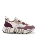 Sneakers Voile Blanche CLUB105 1I30 in camoscio e nylon viola e bianco