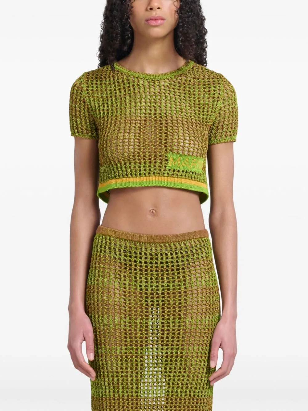 Top crop in verde di Marni - donna