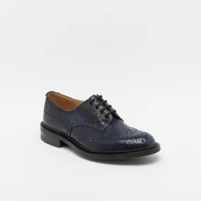 Tricker's Stringata derby Tricker's Bourton in pelle blu