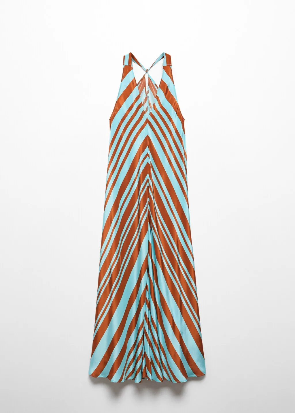 Vestito satinato scollo a V