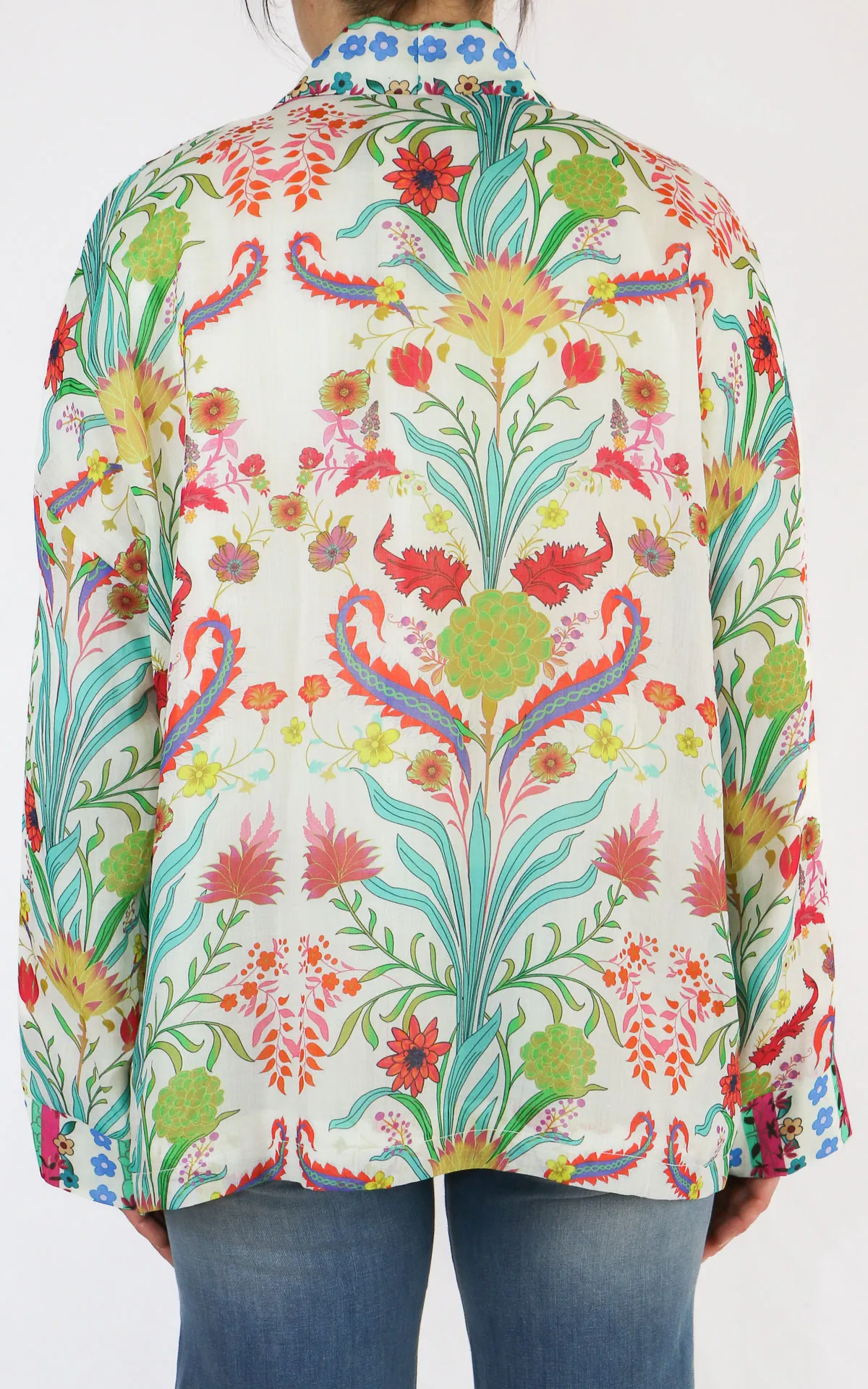 Wu’Side – kimono corto fantasia ramie’ – burro